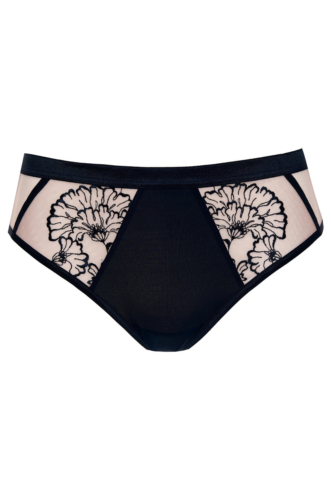 Kala black briefs with floral embroidery (Discount Group B) | Gorteks | MySalvio