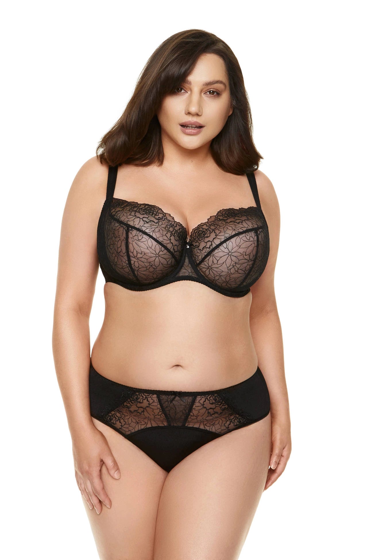 Pamela biustonosz miękki z haftem, czarny (Grupa rabatowa A) | Gorteks | MySalvio